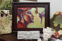 Joel Flora - Acrylic Painting and Sculpture The Jester with classical masks